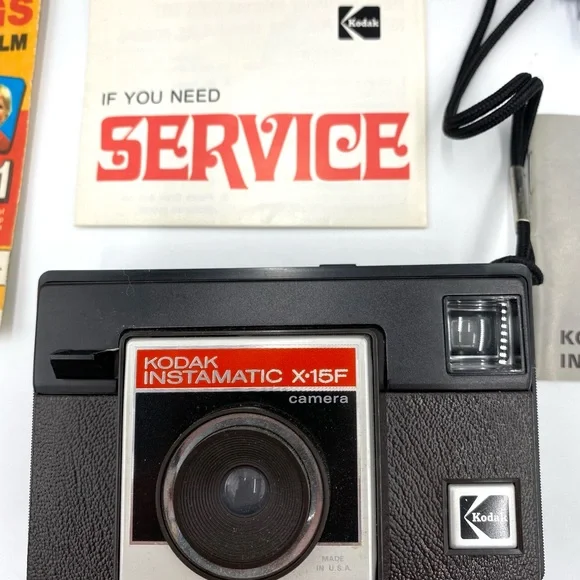 Vintage Camera KODAK INSTAMATIC X-15F Film Camera Point And Shoot. Untested.